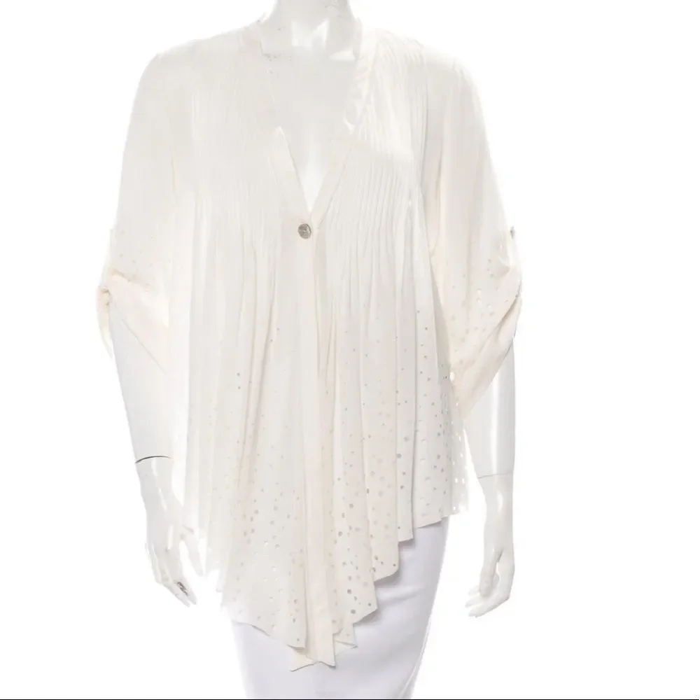 NEW ELIZABETH AND JAMES 100% Silk Pleated Top - Picture 6 of 8
